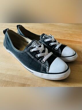 Converse Black and White Low Top Slip-On Sneakers